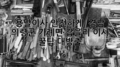 용달이사 안전하게! 🚚 경남 의령군 가례면 갑을리 이사 꿀팁 대방출 ✨